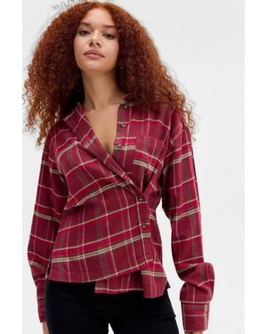 BDG Riley Casual Button Shirt - Red