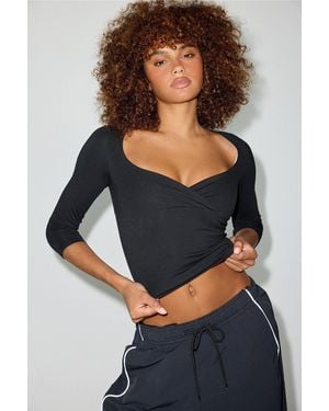 Out From Under Bec Surplice 3/4 Sleeve Top - Blue