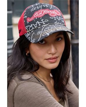 Ed Hardy Don 5 Panel Trucker Cap - Black