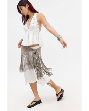 Out From Under Shell Button Sarong - White