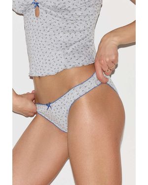Out From Under Ditsy Pointelle Knickers - Grey