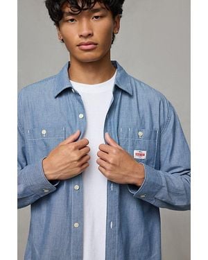 Brixton Trademark Long Sleeve Work Shirt - Blue