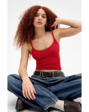 Urban Outfitters Uo Molly Ribbed Cami - Red