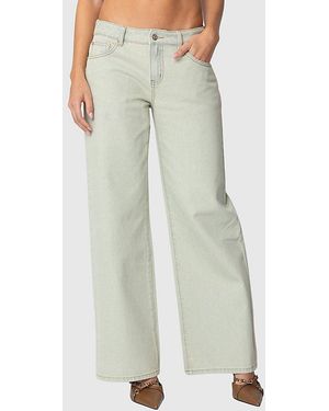 Edikted Raelynn Washed Low Rise Jean - Green