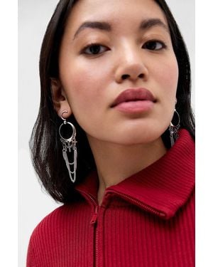 Silence + Noise Silence + Noise Xl Cross Statement Earrings - Red