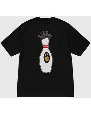 Stussy Kingpin Pigment Dyed Graphic T-Shirt Top - Black