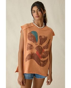 BDG Echo Beach Graphic Oversized Muscle Tee - Brown