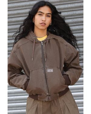 BDG Canvas Skate Hooded Jacket - Brown