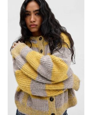 Urban Outfitters Uo Indi Hooded Ribbed Cardigan - Yellow