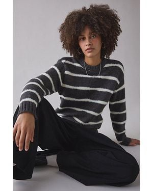 Obey Casey Stripe Crew Neck Sweater - Gray