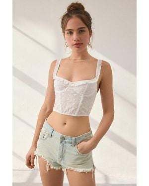 Out From Under La Dolce Vita Eyelet Lace Corset Top - White
