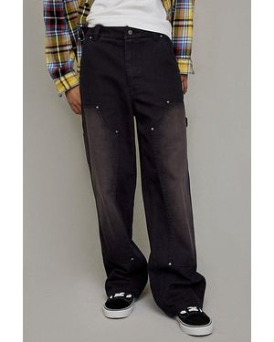BDG Vintage Wash Double Knee Canvas Work Pants - Black