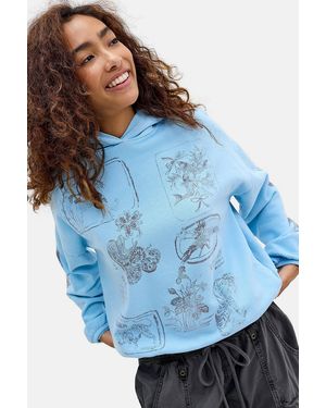 Silence + Noise Silence + Noise Tile Print Bubble Hoodie - Blue