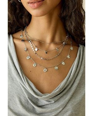 Urban Outfitters Kai Coin Layering Necklace Set - Gray