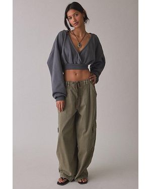 Out From Under Shore Up + Out Surplice Cropped Hoodie Sweatshirt - Multicolor
