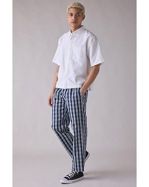 Cookman Semiwide Palaka Plaid Chef Pants - Blue