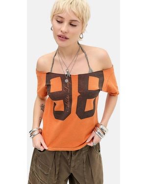 BDG 98 Off-shoulder Graphic Tee - Orange