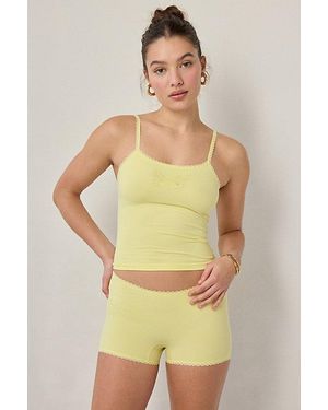 Out From Under Icon Seamless Knit Cami + Micro Short 2-Piece Set - Yellow