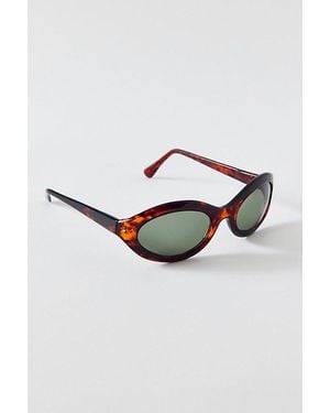 Vintage & ReMADE by UO Vintage By Uo Oval Wrap Sunglasses - Brown