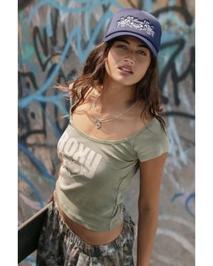 Roxy Uo Exclusive Embroidered Trucker Cap - Blue