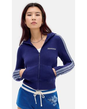 iets frans... Navy Trip Stripe Hooded Track Top - Blue