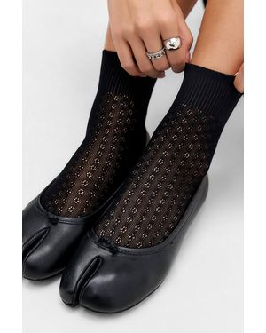 Out From Under Tabi Semi-sheer Socks - Black