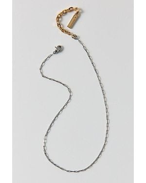 AllSaints Mixed Metal Oval Link Chain Necklace - White