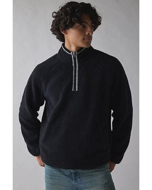 BDG Solid Fleece Quarter Zip Sweatshirt - Gray