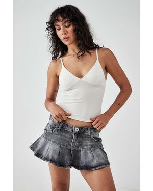 BDG Kara Denim Mini Kilt - White