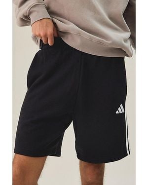 adidas Essentials 3-Stripes Fleece Shorts - Black