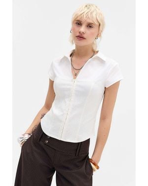 Silence + Noise Silence + Noise Lila Hybrid Shirt - White