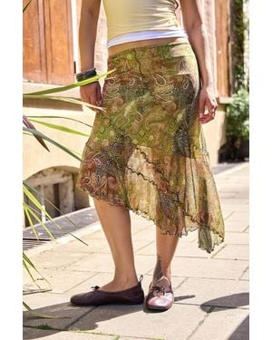 Urban Outfitters Uo Asymmetric Midi Skirt At - Multicolour