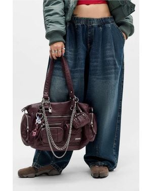 BDG Lulu Pocket Faux Leather Shoulder Bag - Blue