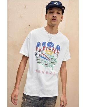 Urban Outfitters Uo White Usa World Tour T-shirt - Blue