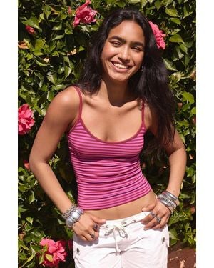 Urban Outfitters Uo Molly Stripe Ribbed Cami Xs At - Green