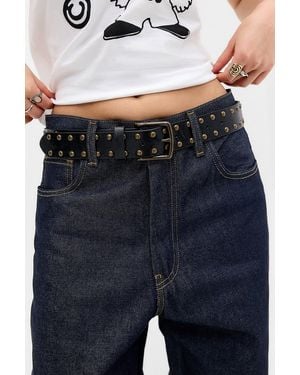Urban Outfitters Uo Faux Leather Studded Belt - Blue