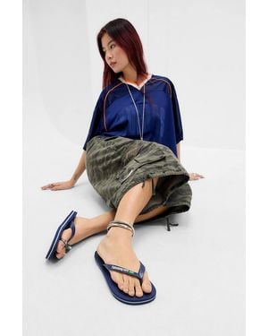 Havaianas Navy Brasil Flip Flops - Blue