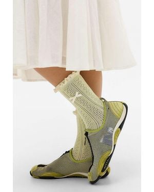 Out From Under Pointelle Bow Socks - Natural