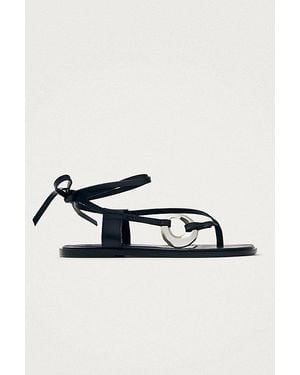 Alohas Morosia Leather Wrap Sandal - Black