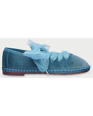 Flabelus Ginevra Lace Up Mary Jane Shoe - Blue