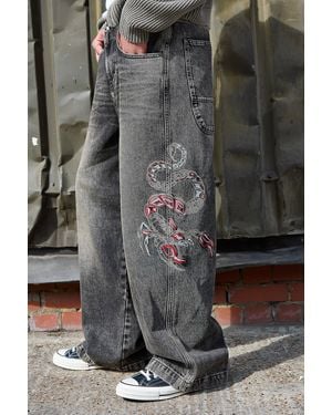 BDG Neo Skate Embroidered Scorpion Denim Jeans - Grey