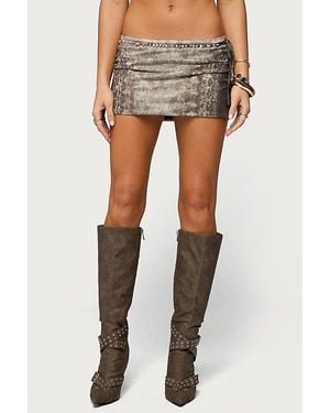 Edikted Teresa Printed Mesh Mini Skirt - Black