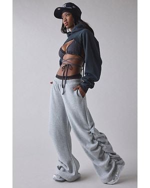 1st Position By Tinashe Uo Exclusive Nasty Girl Ruched Wide Leg Sweatpant - Grey