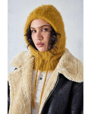 Urban Outfitters Uo Kody Fluffy Knit Knit Hood - Yellow