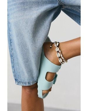Urban Outfitters Knotted Cord Shell Anklet - Blue