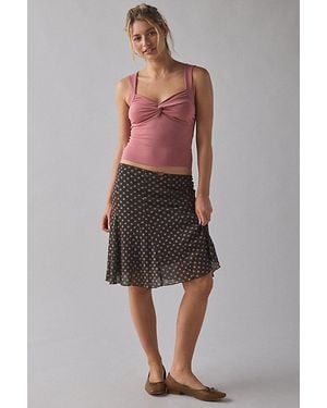 Urban Outfitters Uo Suri Twist-Front Cropped Tank Top - Purple