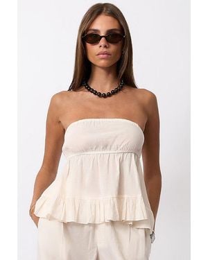 WeWoreWhat Ruched Strapless Top - Natural