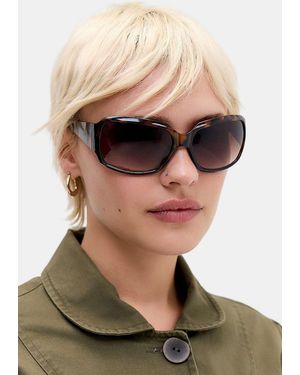 Urban Outfitters Uo Vienna Oversized Wrap Sunglasses - Black
