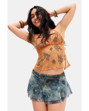 Urban Outfitters Uo Belle Hotfix Mini Skort - Blue