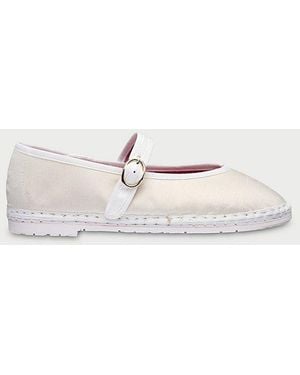 Flabelus Pierre Silk Mary Jane Shoe - White